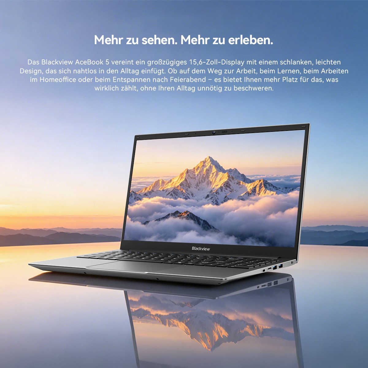 blackview 2026 15.6" FHD IPS Acebook 5 Intel 16GB+512GB Windows 11 Pro Notebook (39,62 cm/15.6 Zoll, Intel N6000 Intel Pentium Silver N6000, Intel UHD Graphics, – Bild 3 von 5