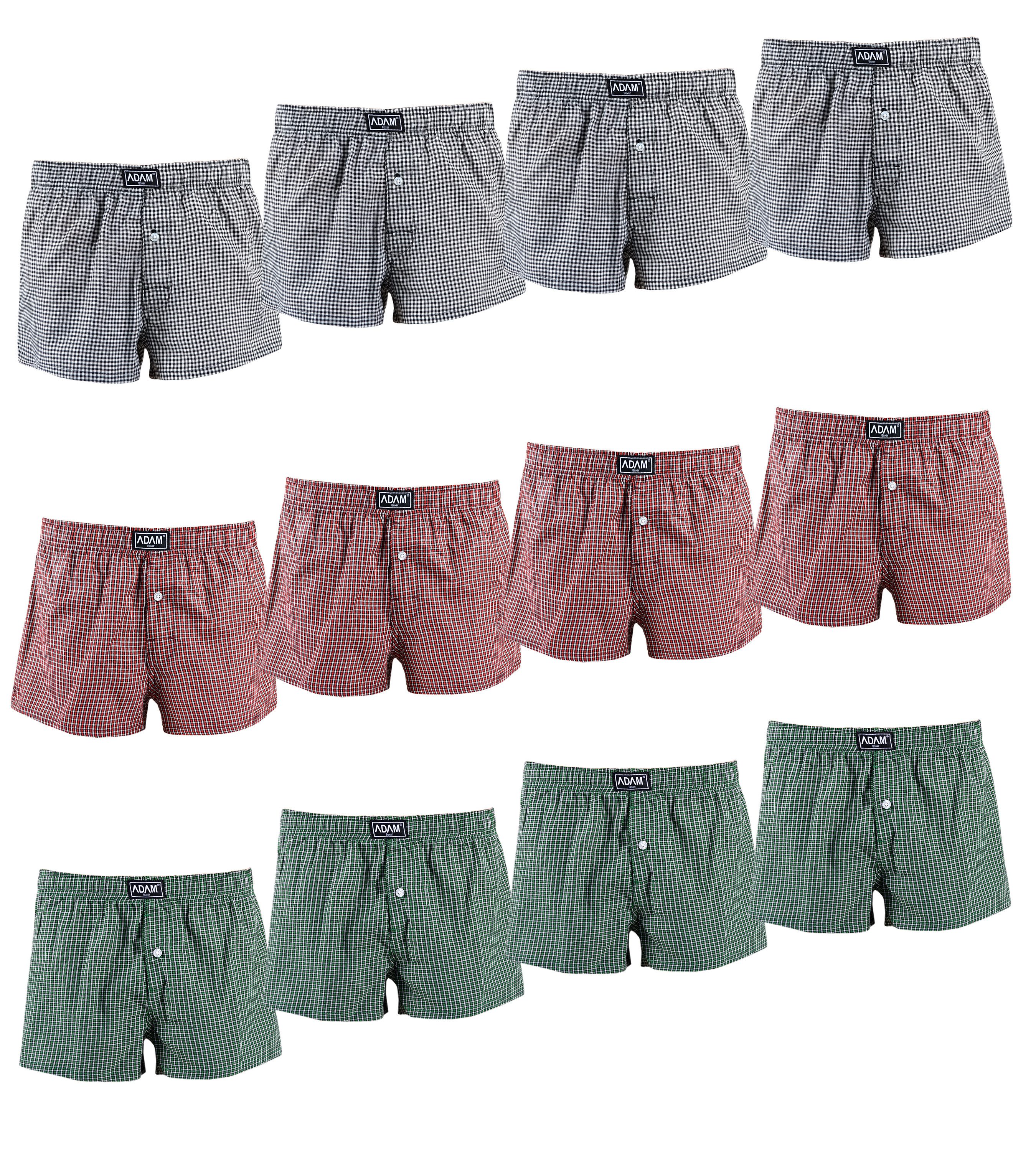 ADAM JEANS Webboxer Gewebte Боксерские мужские трусы, боксерки American Unterhosen Herren Боксерские мужские трусы, боксерки Kariert (12-St., 3er Set, 6er Set, 12er Set) Web Боксерские мужские трусы, боксерки Herren lockere Боксерские мужские трусы, боксерки Herren weit Männer Boxer