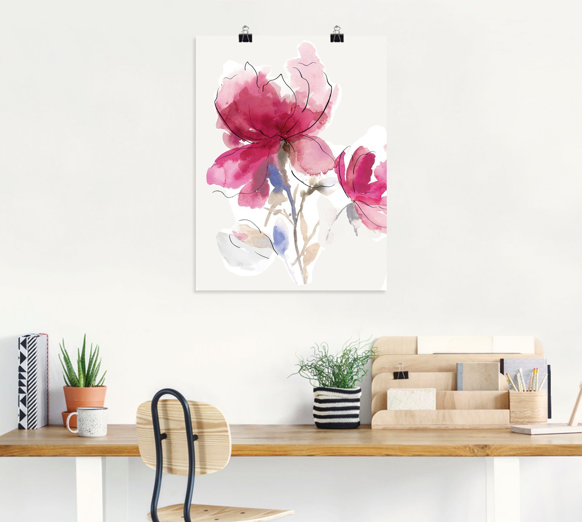 Größen Rosige Leinwandbild, I., als Blüte St), in Wandaufkleber versch. Wandbild Poster Alubild, oder Artland Blumenbilder (1