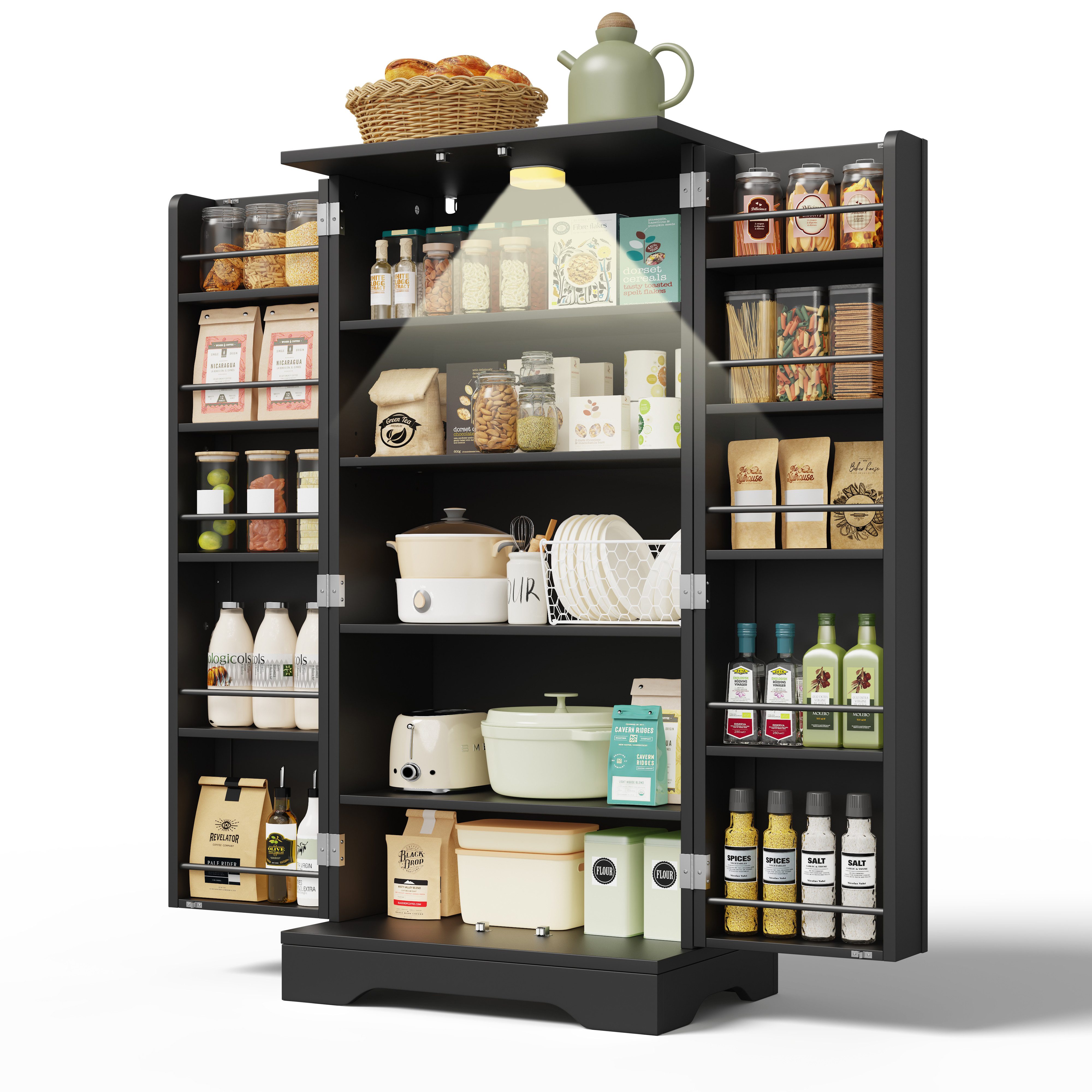 OKWISH Sideboard Modernes Küchenschrank (mit LED-Sensorlicht günstig online kaufen