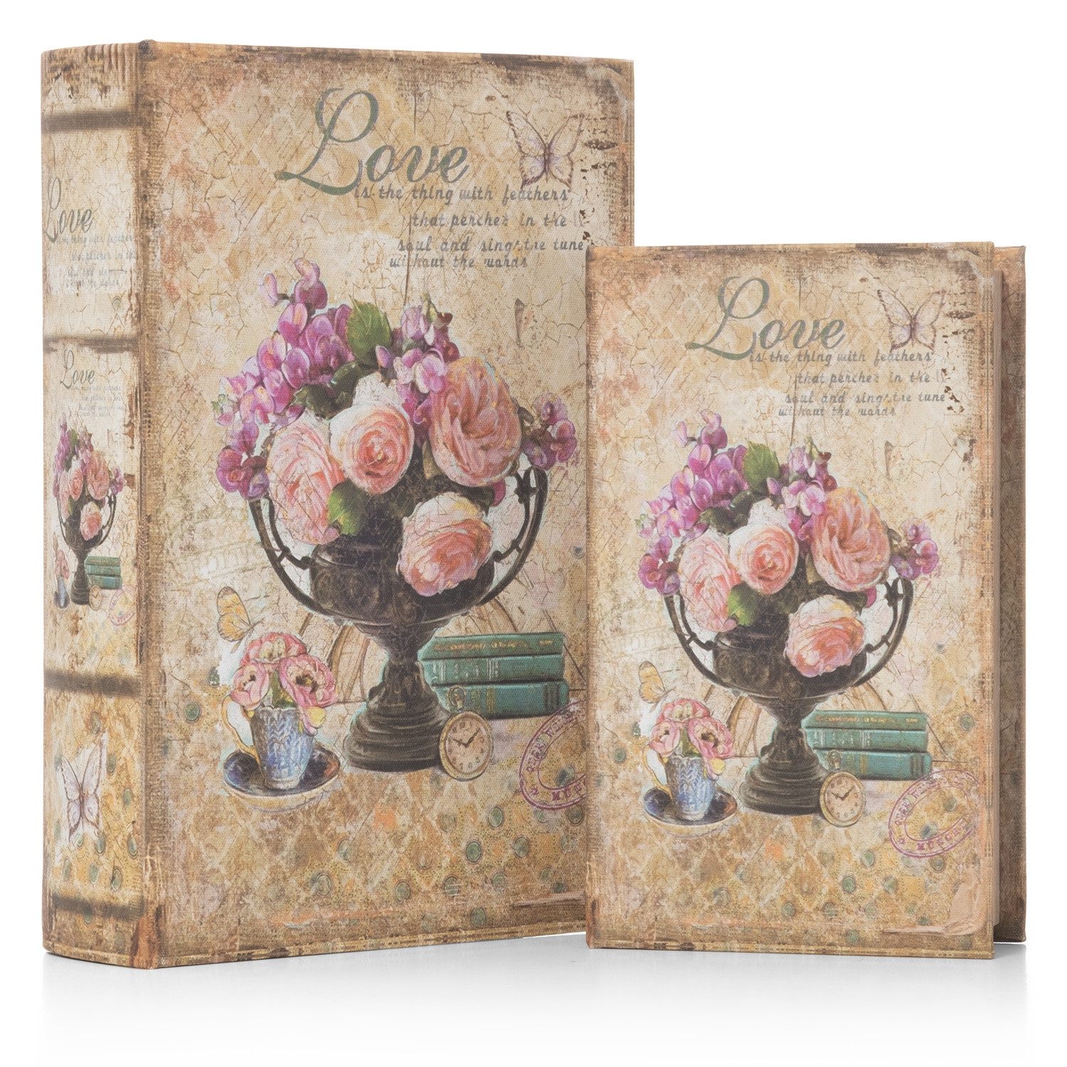 Moritz Etui Buchattrappe Blumen Rosen in Vase Love
