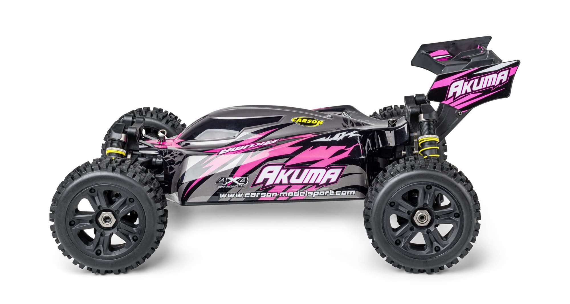 CARSON RC-Buggy Carson 1:8 Akuma Brushless RC Buggy 4WD 100% RTR Set pink
