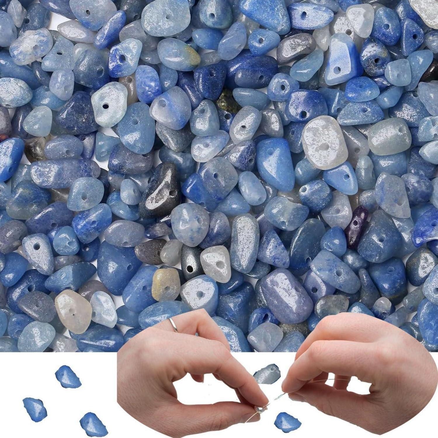 LuxusKollektion Bastelperlen 400pcs Blaue Aventurin Kristallperlen DIY Schmuck Crafting 5-8mm