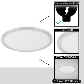 EGLO LED Deckenleuchte Campaspero, Leuchtmittel inklusive, dimmbare Deckenlampe, Fernbedienung, Lampe für Wand und Decke, Ø 30 cm