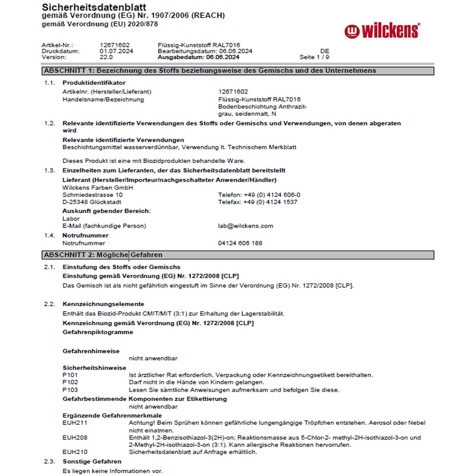 Wilckens Farben Heizungskellerfarbe Flüssig-Kunststoff Bodenbeschichtung – Bild 2 von 2