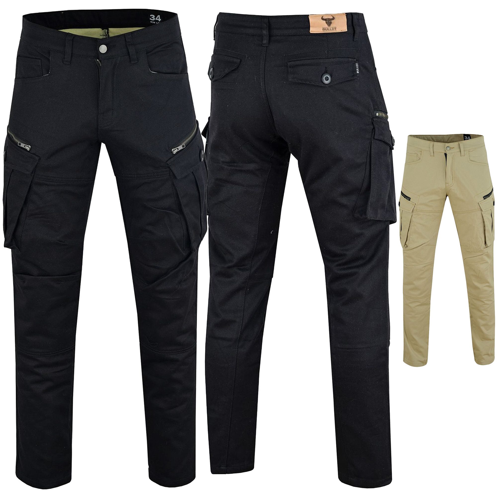 BULLDT Motorradhose JEANS-004 Motorradjeans Cargohose mit Aramidstoff Protektoren