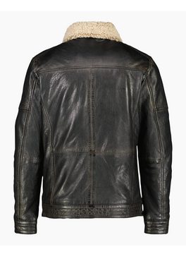 LERROS Lederjacke LERROS Lederjacke mit abnehmbarem Kunstfellkragen