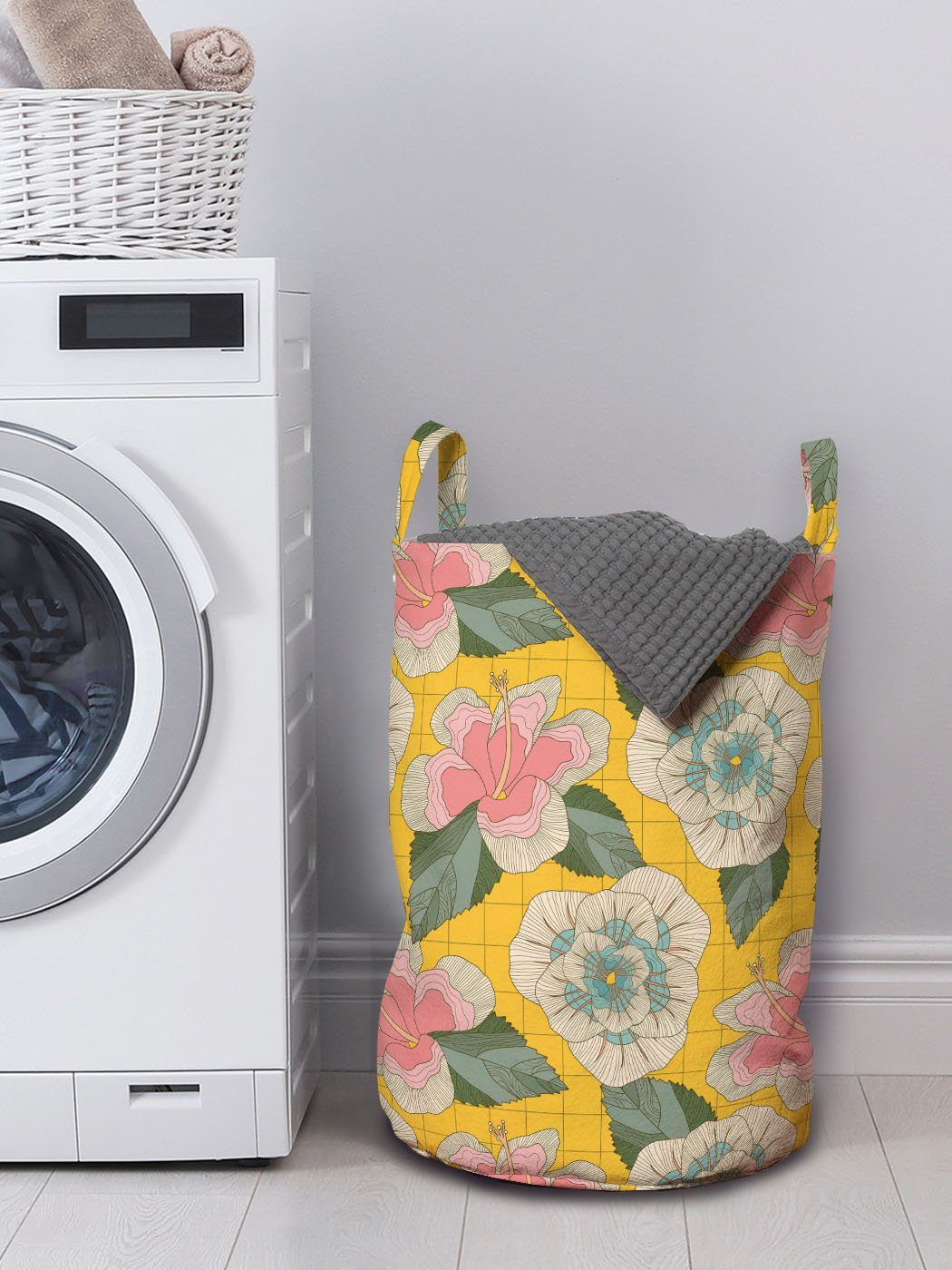 Wäschesäckchen Der Wäschekorb exotische Abakuhaus Kordelzugverschluss Griffen mit für Hibiscus Waschsalons, Tropisch