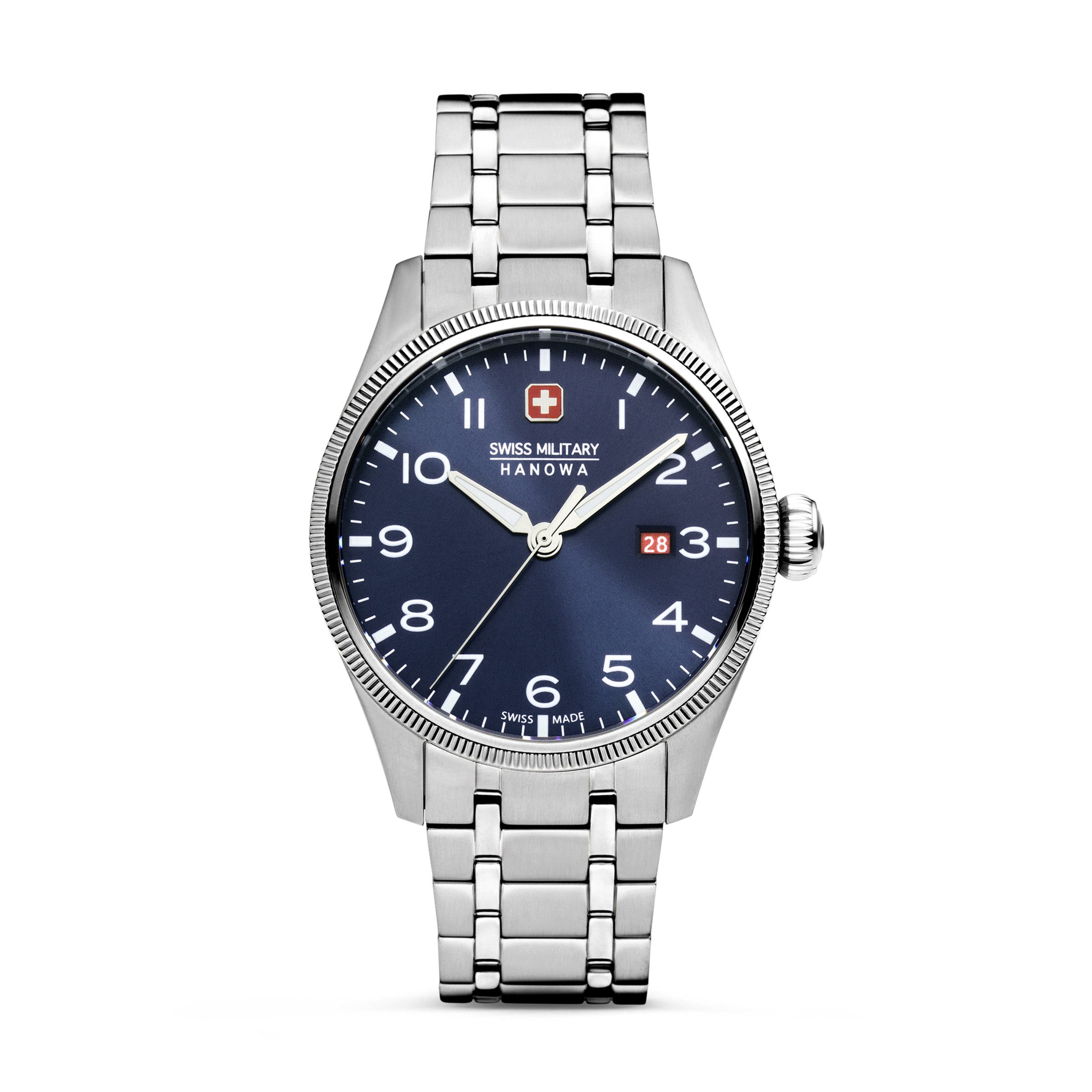 Swiss Military Hanowa Quarzuhr Thunderbolt SMWGH0000802, Armbanduhr, Herrenuhr, Swiss Made, Edelstahlarmband, analog, Tag