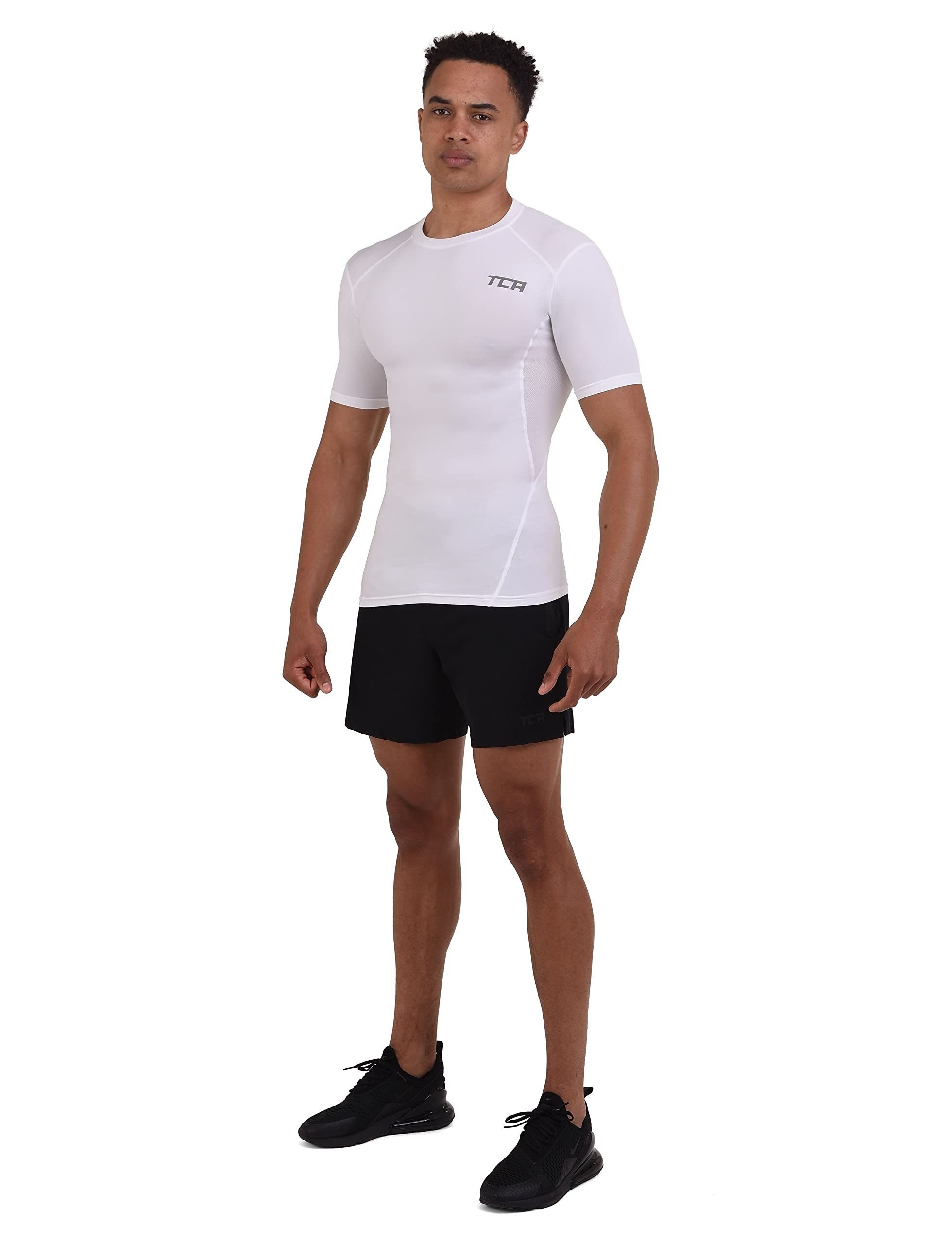 TCA - Sportshirt, TCA Funktionsunterhemd Weiss HyperFusion kurzärmlig, elastisch Herren