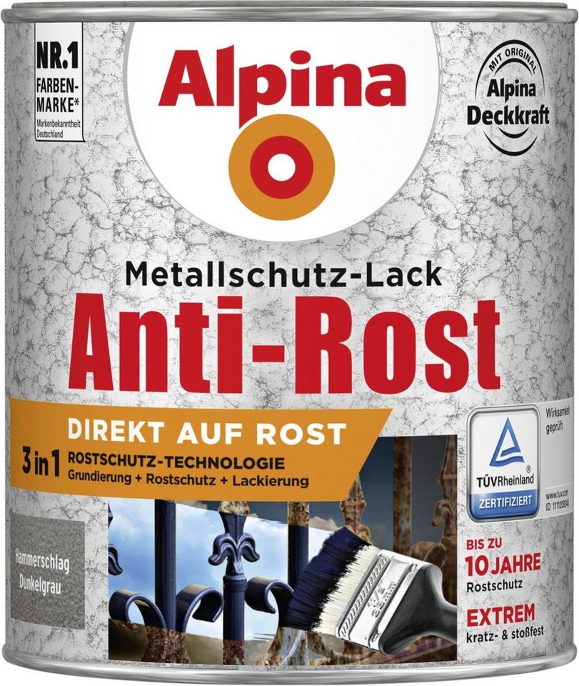 Thumbnail - Alpina Metallschutzlack Alpina Metallschutz-Lack Hammerschlag 750 ml