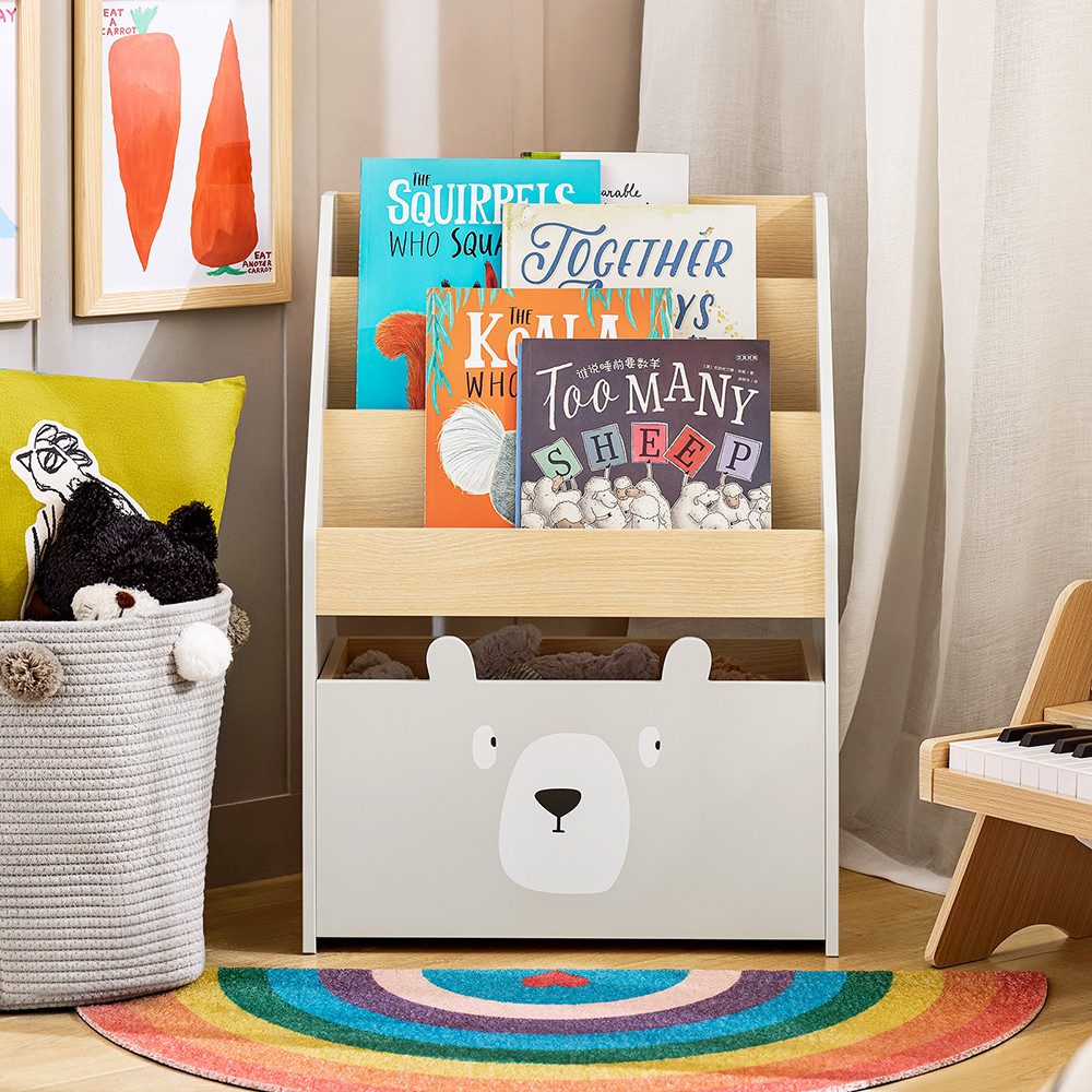 SoBuy Bücherregal KMB104, mit 3 Ablagefächern günstig online kaufen