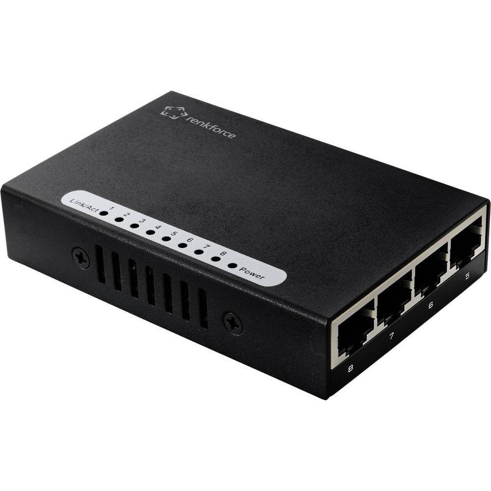 Renkforce 8-Port Ethernet Netzwerk-Switch Gigabit Switch