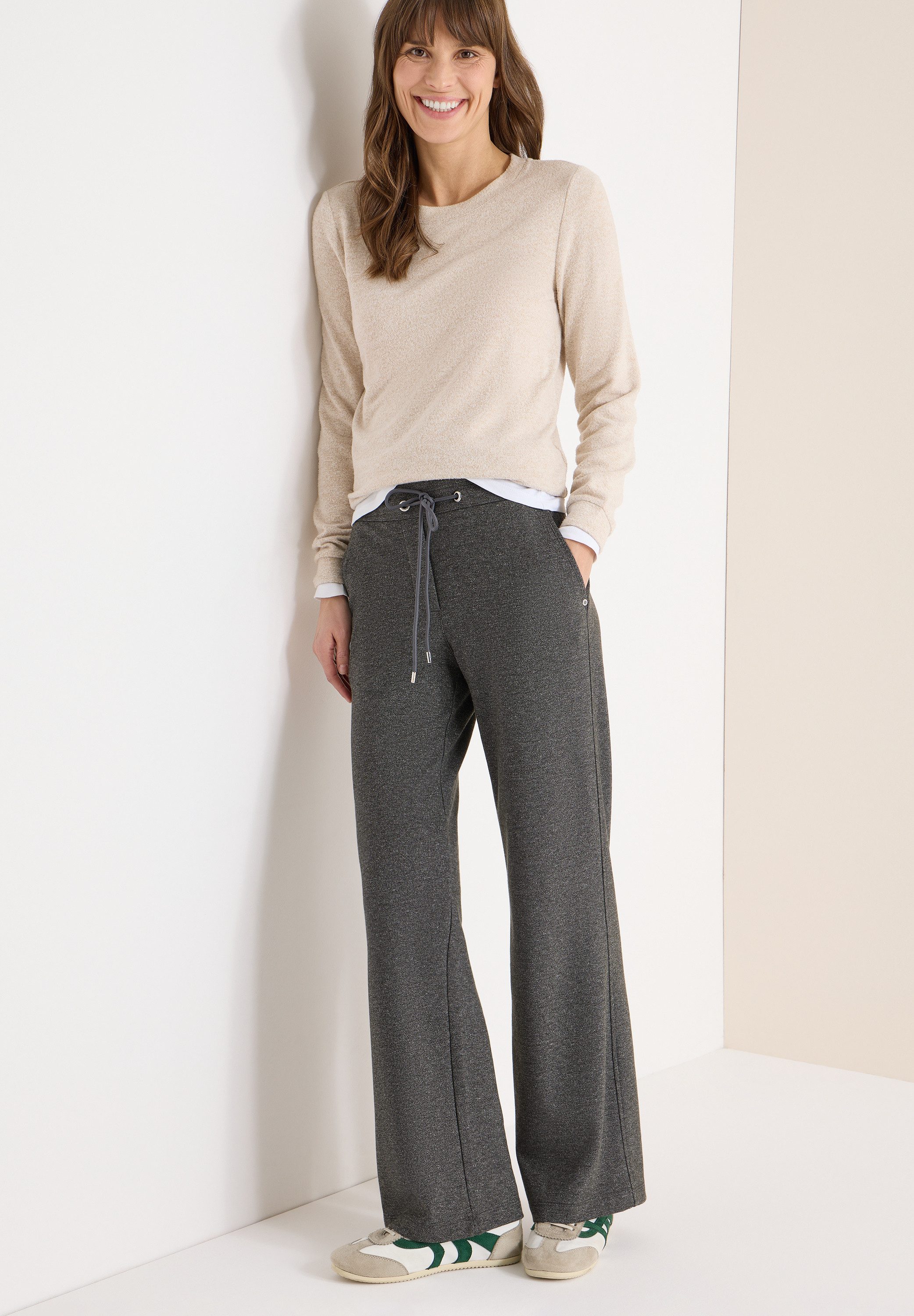 CECIL Stoffhose Style NEELE Two-Tone Melange Hose mit Kordelzug – Bild 5 von 5