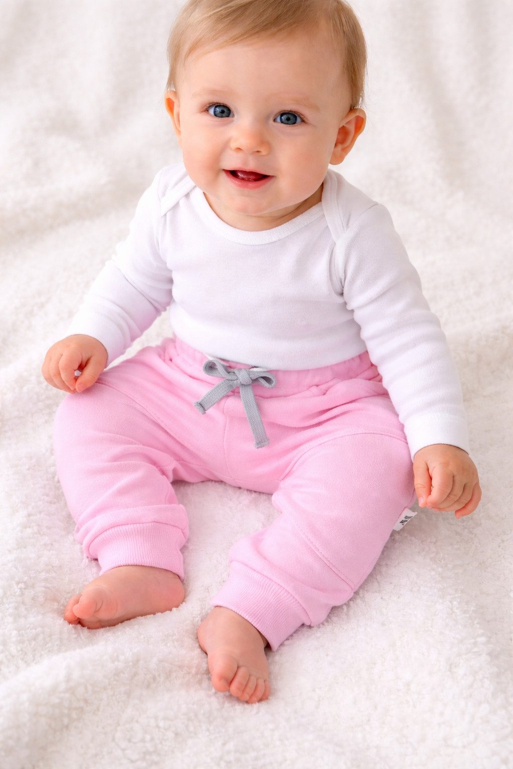 La Bortini Schlupfhose Baby Hose warm in Rosa weich, angeraut, 56 62 68 74 80 86
