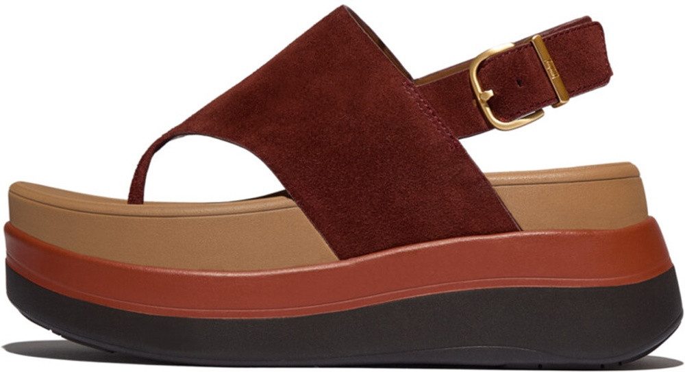 Fitflop F-Mode Stack Suede Back-Strap Toe-Post Sandals Sandale