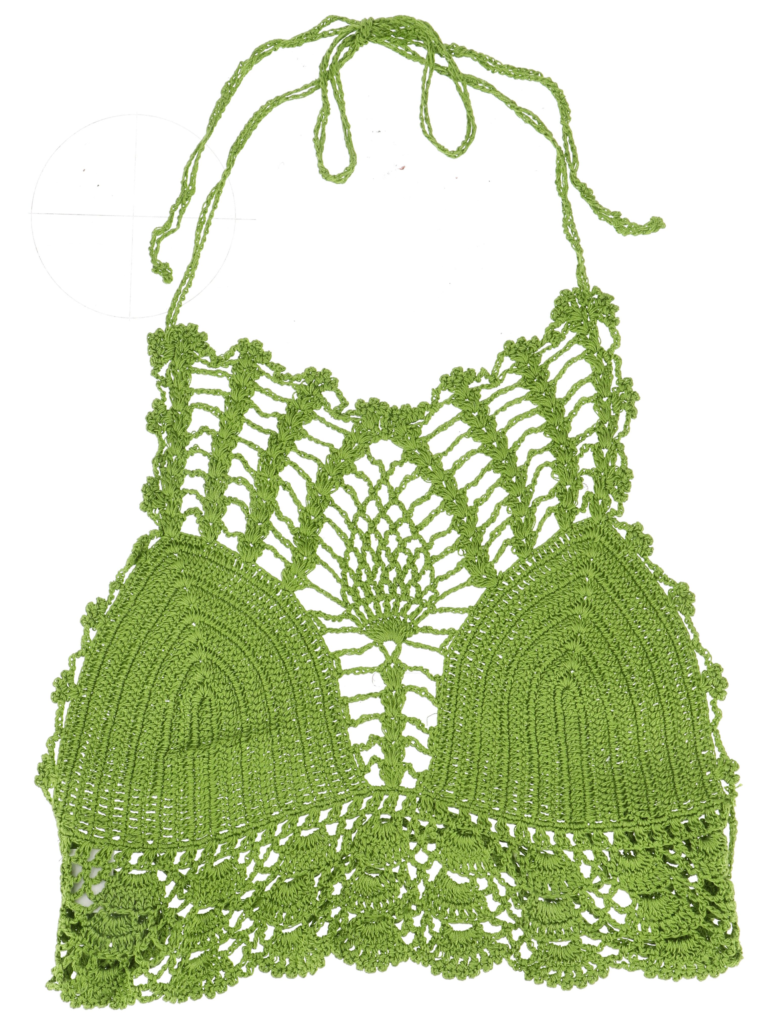 Guru-Shop T-Shirt Häkeltop, Bikinitop, Strandtop - olivegrün Festival, Ethn günstig online kaufen