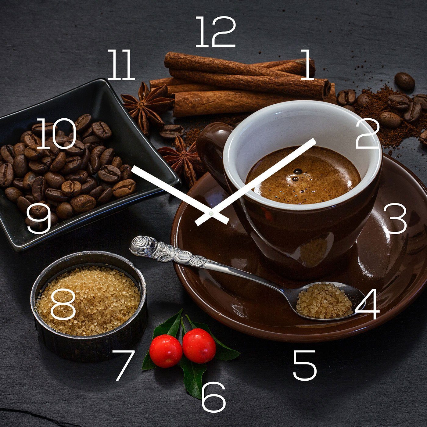 Levandeo® Wanduhr (Wanduhr Alu-Dibond 30x30cm Uhr günstig online kaufen