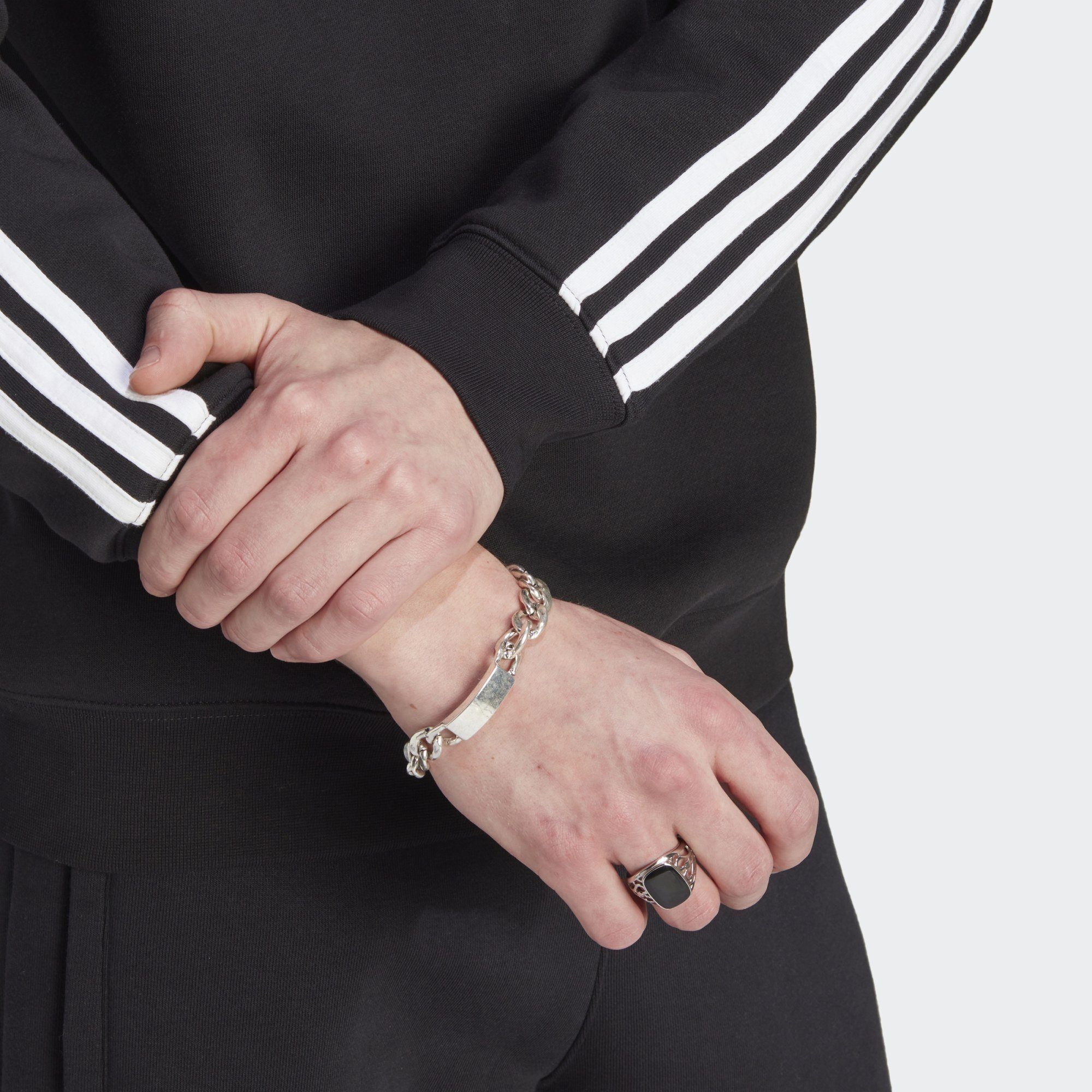 adidas Originals Langarmshirt ADICOLOR CLASSICS 3-STREIFEN Black SWEATSHIRT HALF-ZIP White 