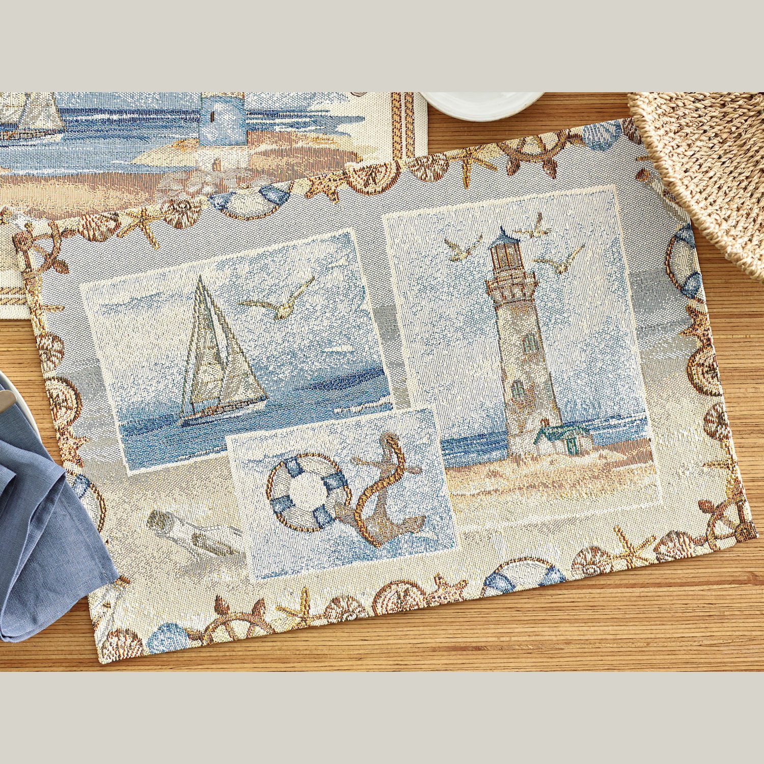 Platzset 2 x Platzset Tischset Postcards 32 x 48 cm Gobelin