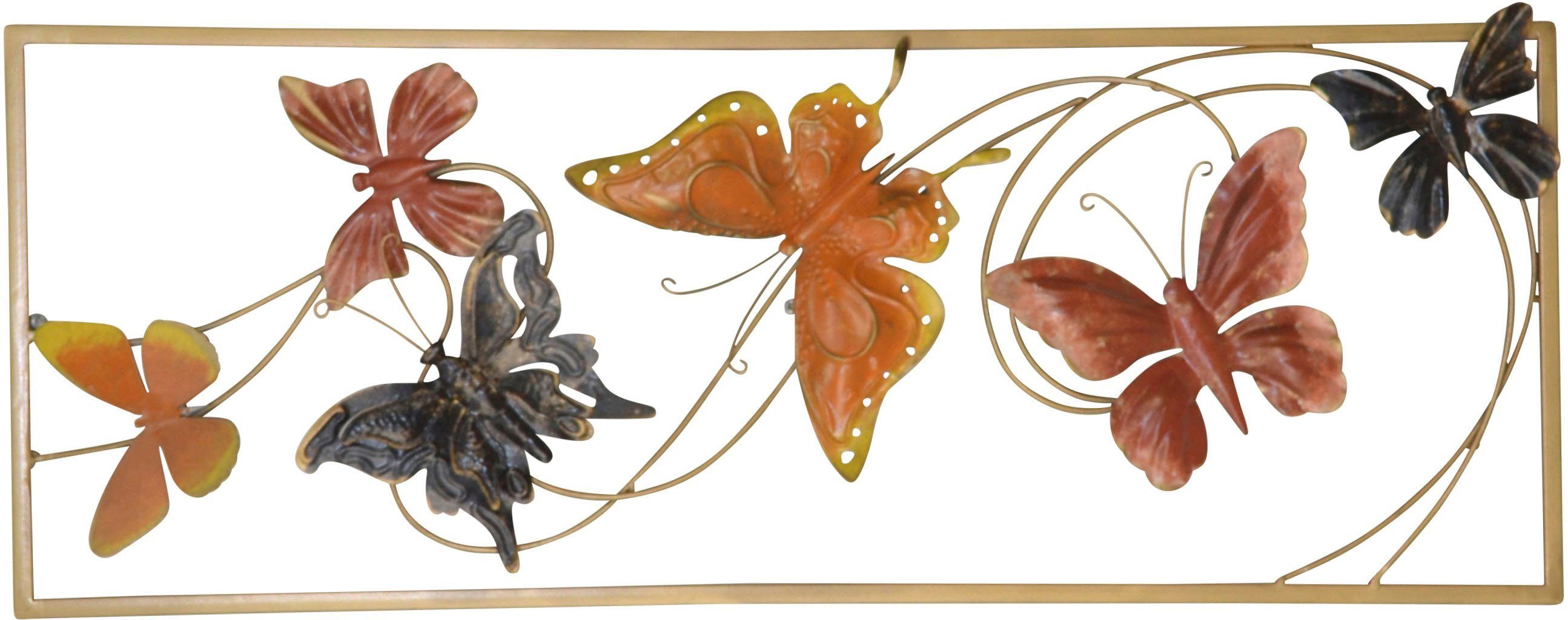 HOFMANN LIVING AND MORE Wanddekoobjekt Wanddekoration (1 St), bunte Schmett günstig online kaufen