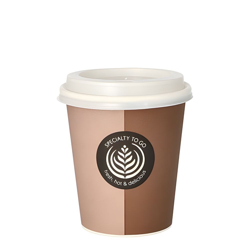 PAPSTAR Einwegbecher Trinkbecher, Pappe mit Deckel, PS To Go 0,2 l Ø 8 cm, 9,1 cm 80 Stk, Pappe, beschichtet / PS