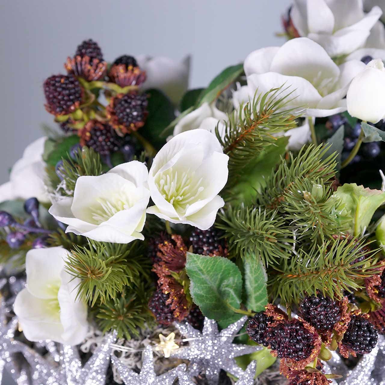 Winterliche Kunstpflanze Künstlicher Christrosenstrauß 39cm Creme günstig online kaufen
