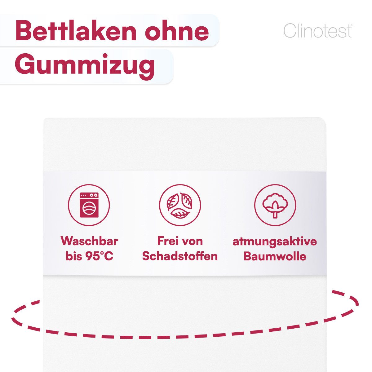 Clinotest Bettlaken ohne Gummizug in verschiedenen günstig online kaufen