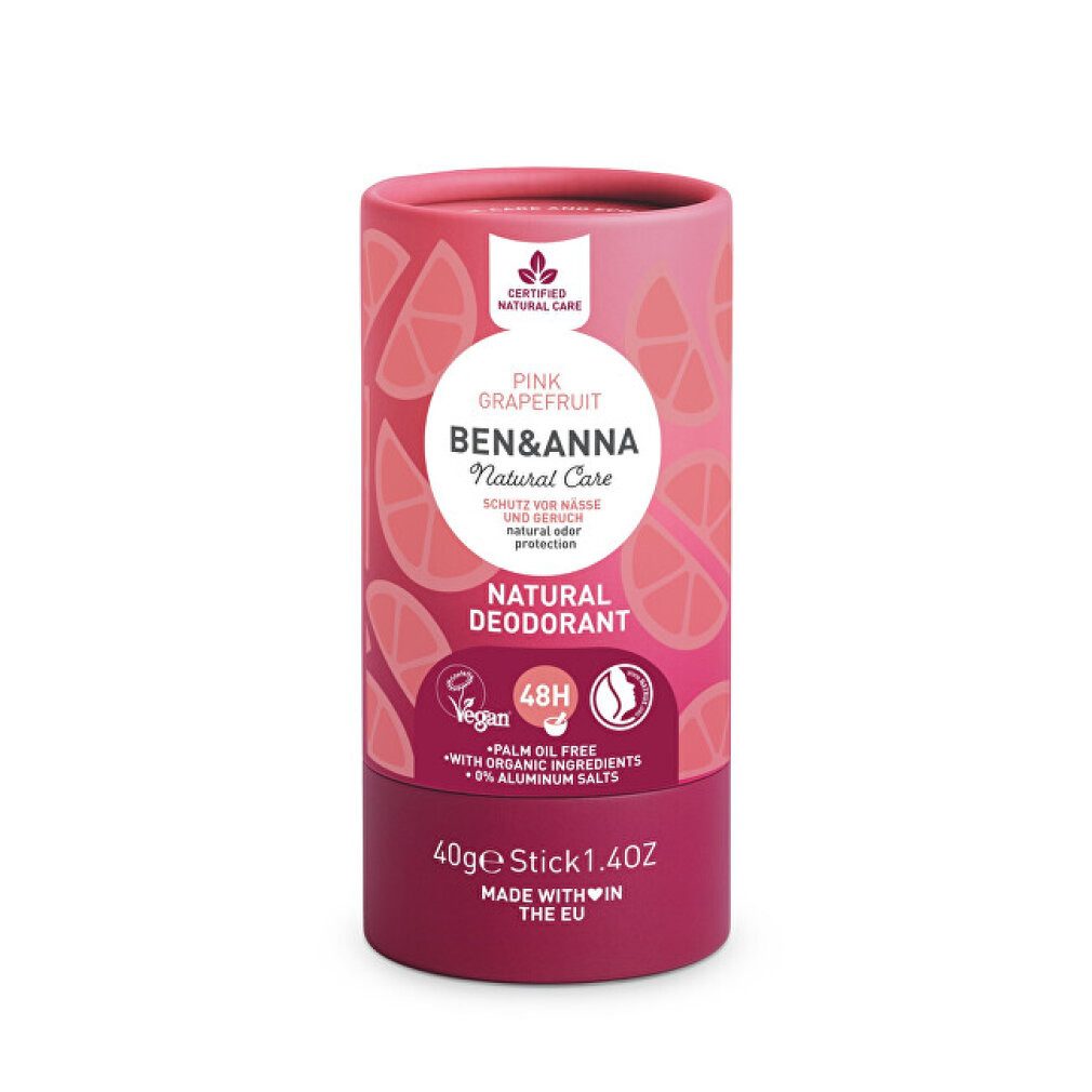 Ben & Anna Ben&Anna Natural Deodorant Stick Papertube Pink Grapefruit