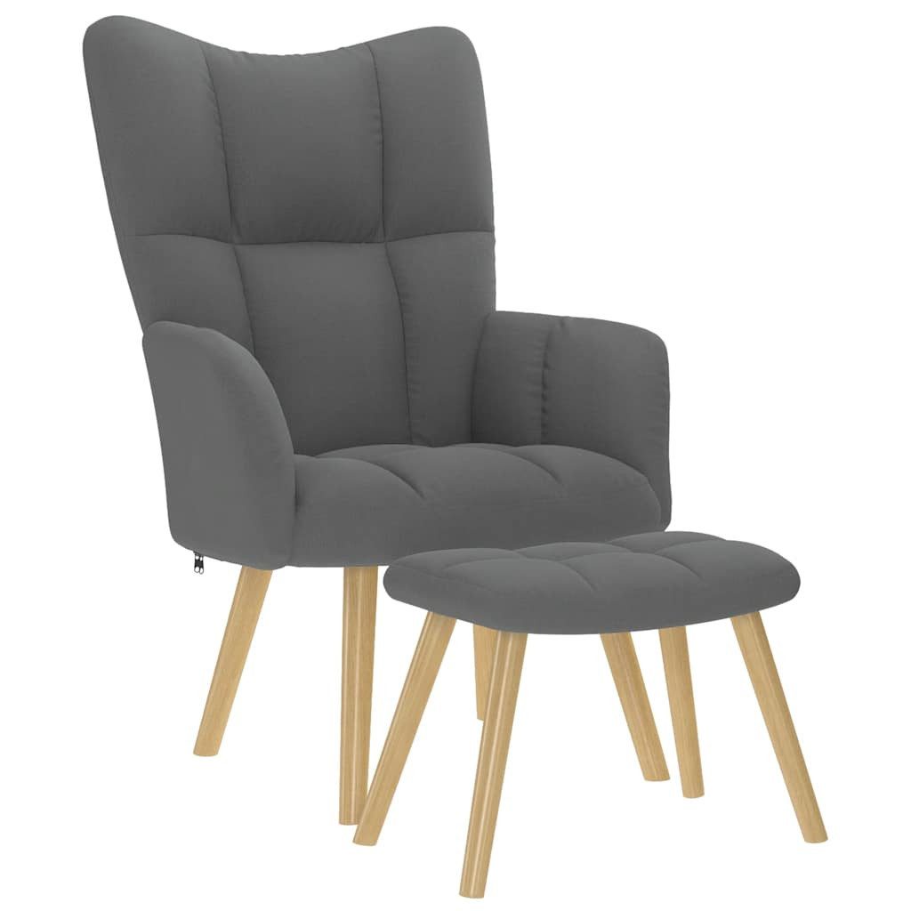 vidaXL Sessel Relaxsessel mit Hocker Dunkelgrau Stoff (1-St) günstig online kaufen