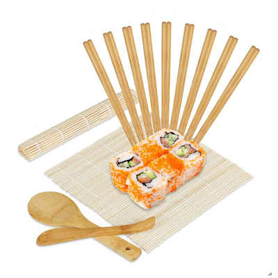 relaxdays Sushi-Roller »Sushi Set Bambus«