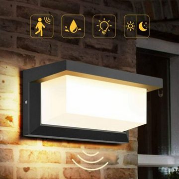 LETGOSPT Außen-Wandleuchte 18W LED Wandleuchte mit Bewegungsmelder, Modern Außen Innen lampe, LED fest integriert, Wasserdicht IP65 Wandlampe, Modern Außenlampe für Terrasse Eingang