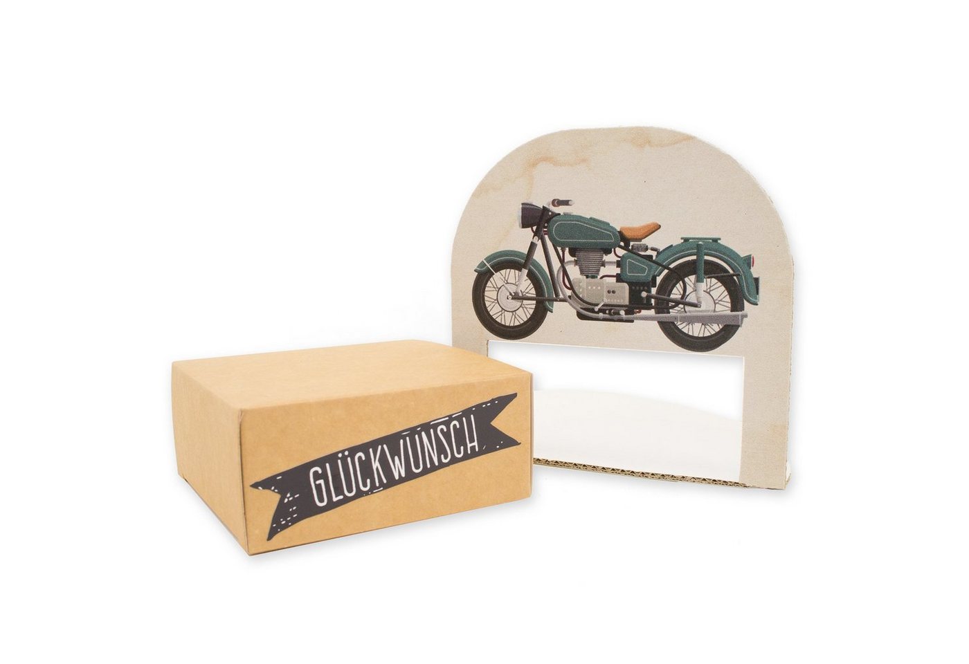 Thumbnail - itenga Geschenkbox itenga Geldgeschenkverpackung Motorrad Vintage mit Stickerbogen