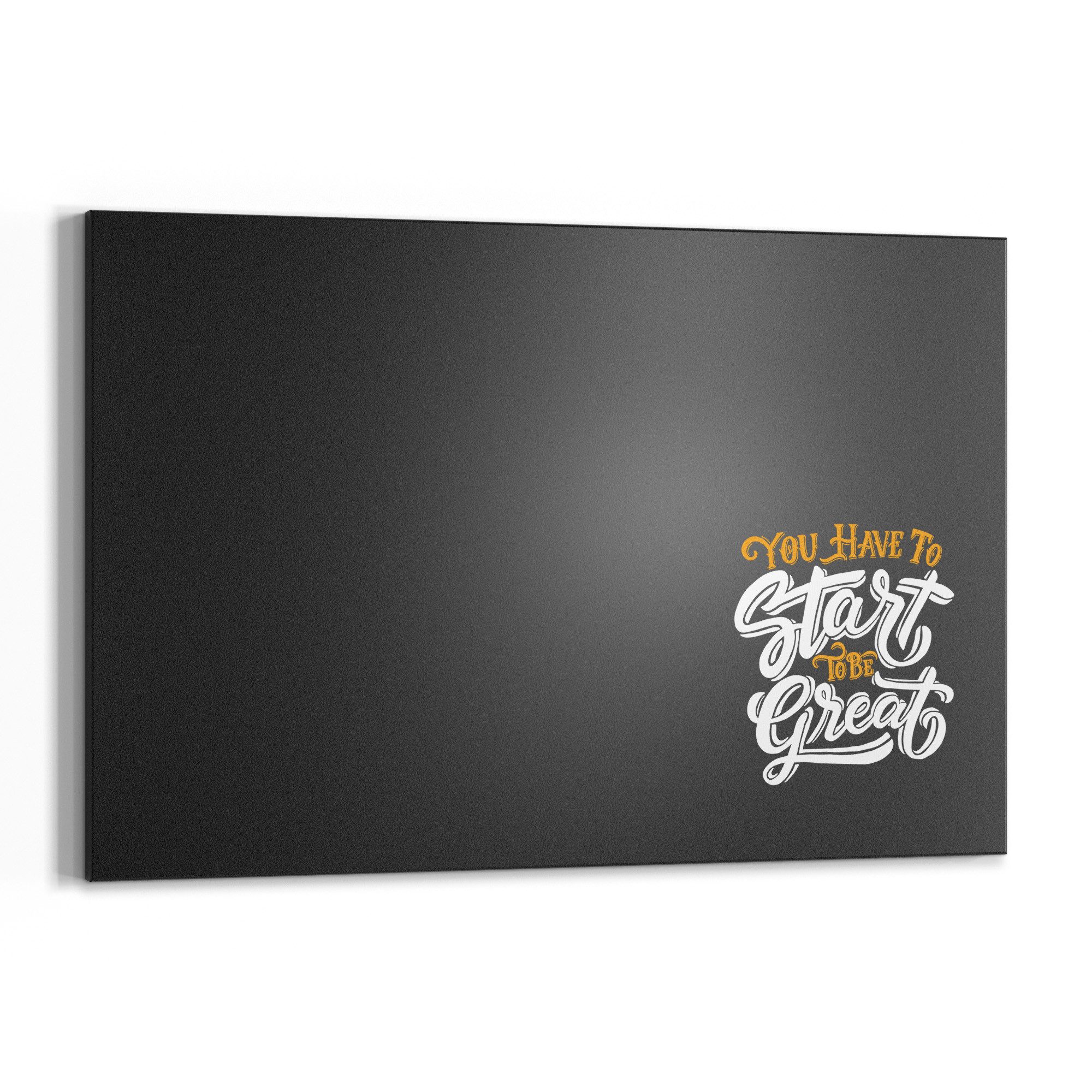 DEQORI Wandtafel 'Ohne Start kein Ziel', (1-tlg), Metall Kreidetafel bedruckt Schreibtafel modern Schiefertafel Tafel