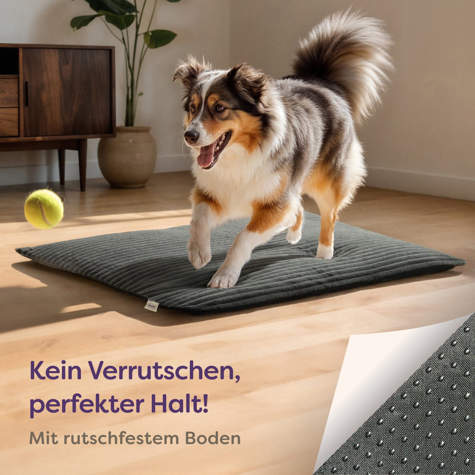 Knupis Tierdecke Selbstheizende Wärmedecke Hund & Katze – Thermodecke Grau ohne Strom, Rutschfest & Waschbar – Thermodecke für Haustiere ohne Strom – Bild 4 von 5