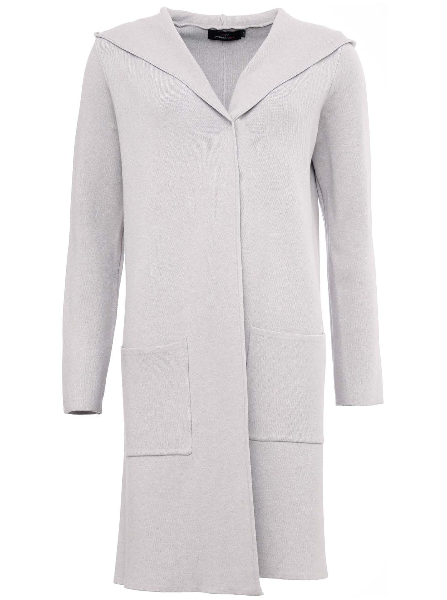 Zwillingsherz Cardigan Strickjacke mit Kapuze "Janina Basic"