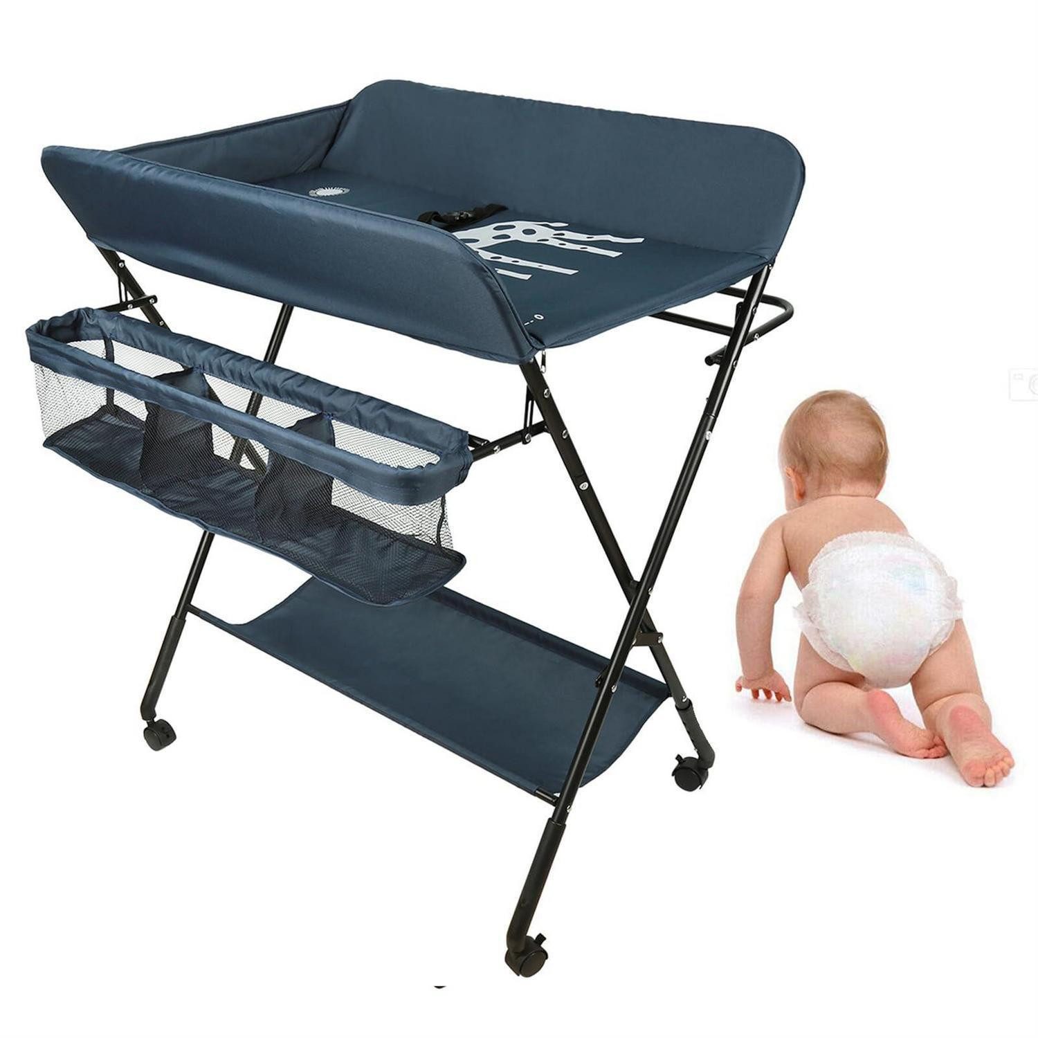 LuxusKollektion Wickelkommode Wickelkommode Klappbar Blau