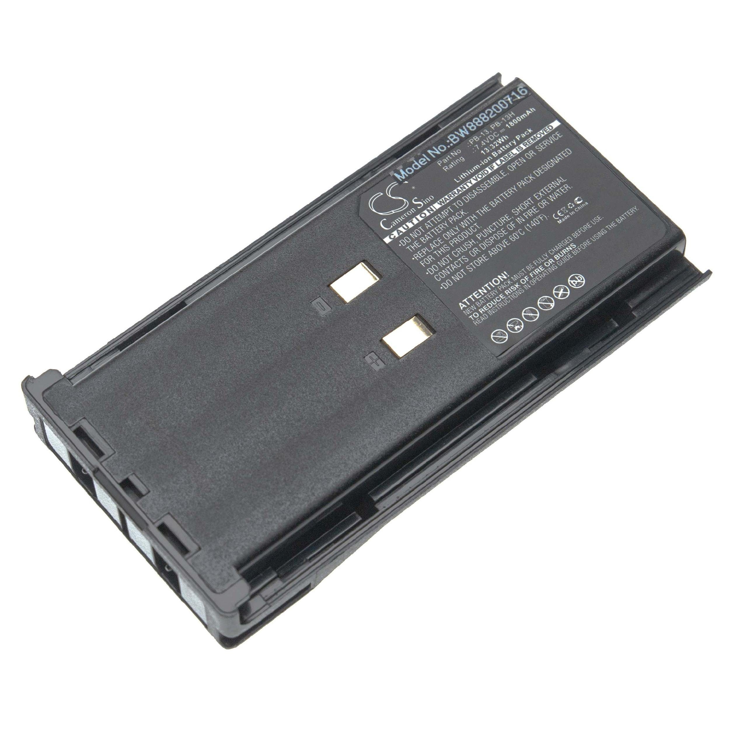 vhbw Ersatz für Kenwood PB-13H, PB-13, PB-18, PB-17, PB-15, PB-14 für Akku Li-Ion 1800 mAh (7,4 V)