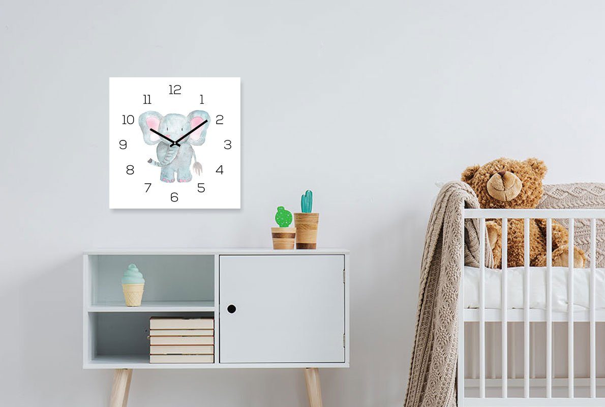 Levandeo® Wanduhr (Wanduhr Zootiere 30x30cm Elefant günstig online kaufen