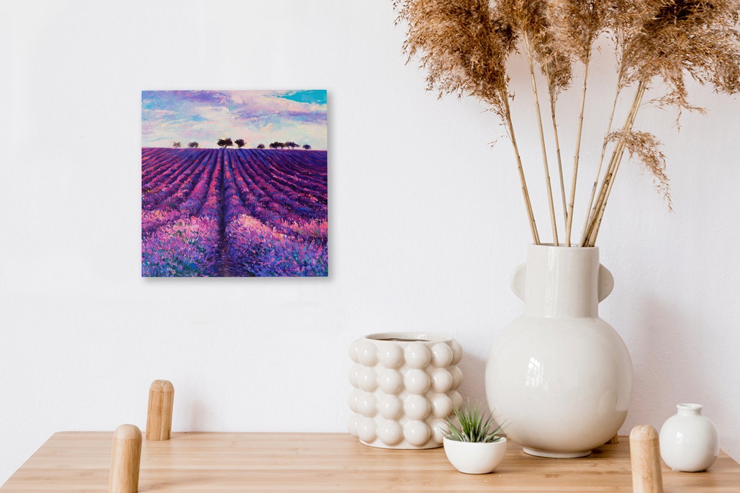 OneMillionCanvasses® Gemälde Ölfarbe - (1 St), - Schlafzimmer Blumen, für Leinwand Malerei Wohnzimmer Bilder