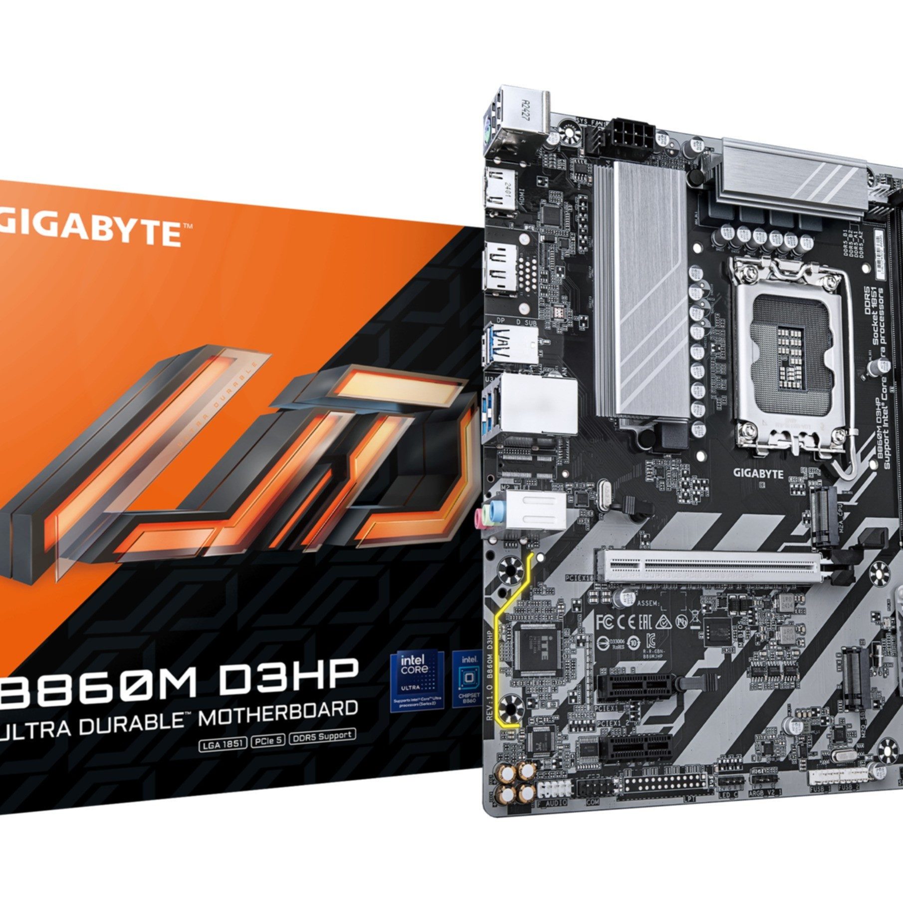 B860M D3HP Mainboard - Intel Core Ultra CPUs, 4+1+2+1 Phasen VRM, bis Mainboard
