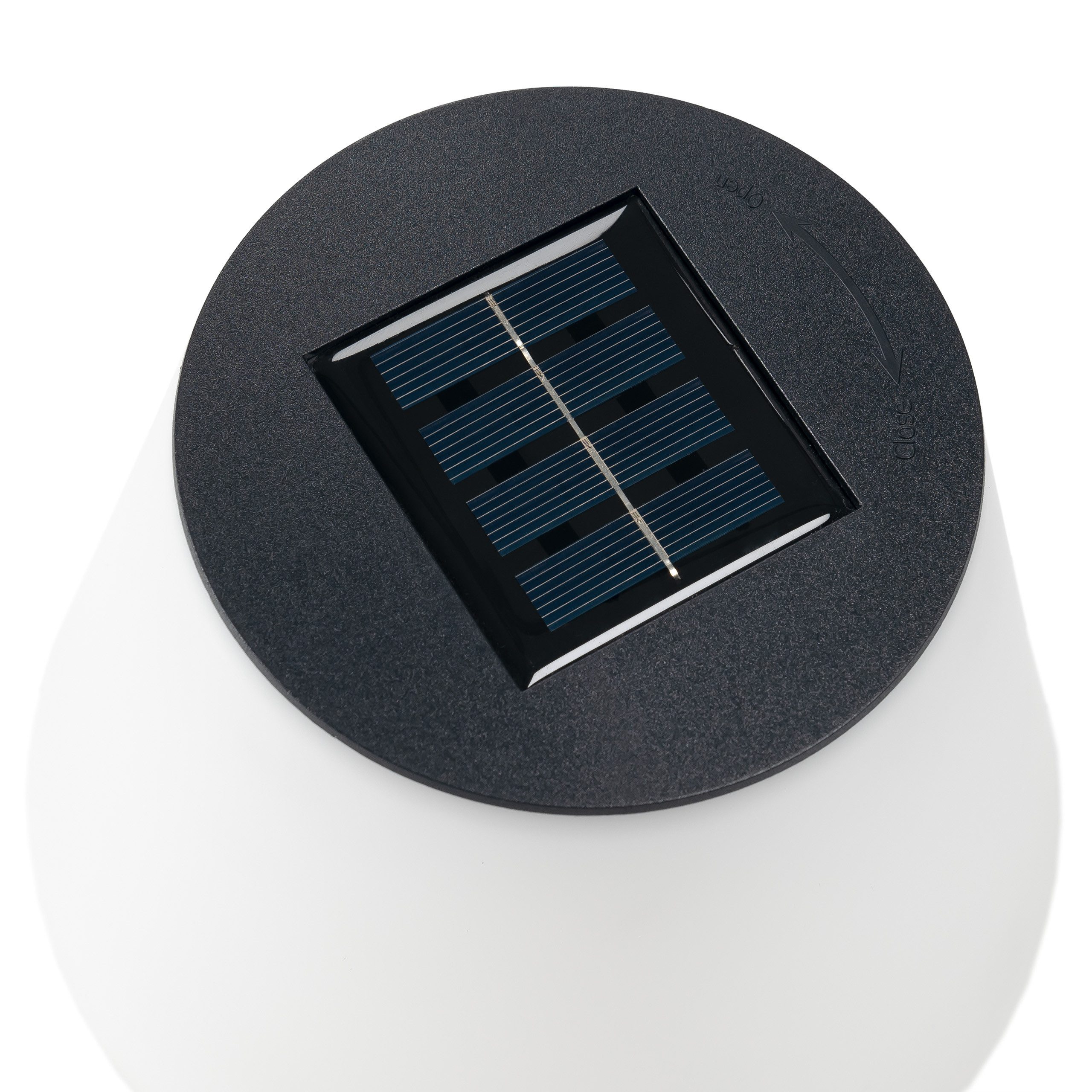 IC Gardenworld LED Solarleuchte LED Solar Standleuchte zum Stecken für den Garten, LED fest integriert, warm-weiß, ca. 110 cm hoch, Milchglas-Optik, Stehlampe – Bild 3 von 4