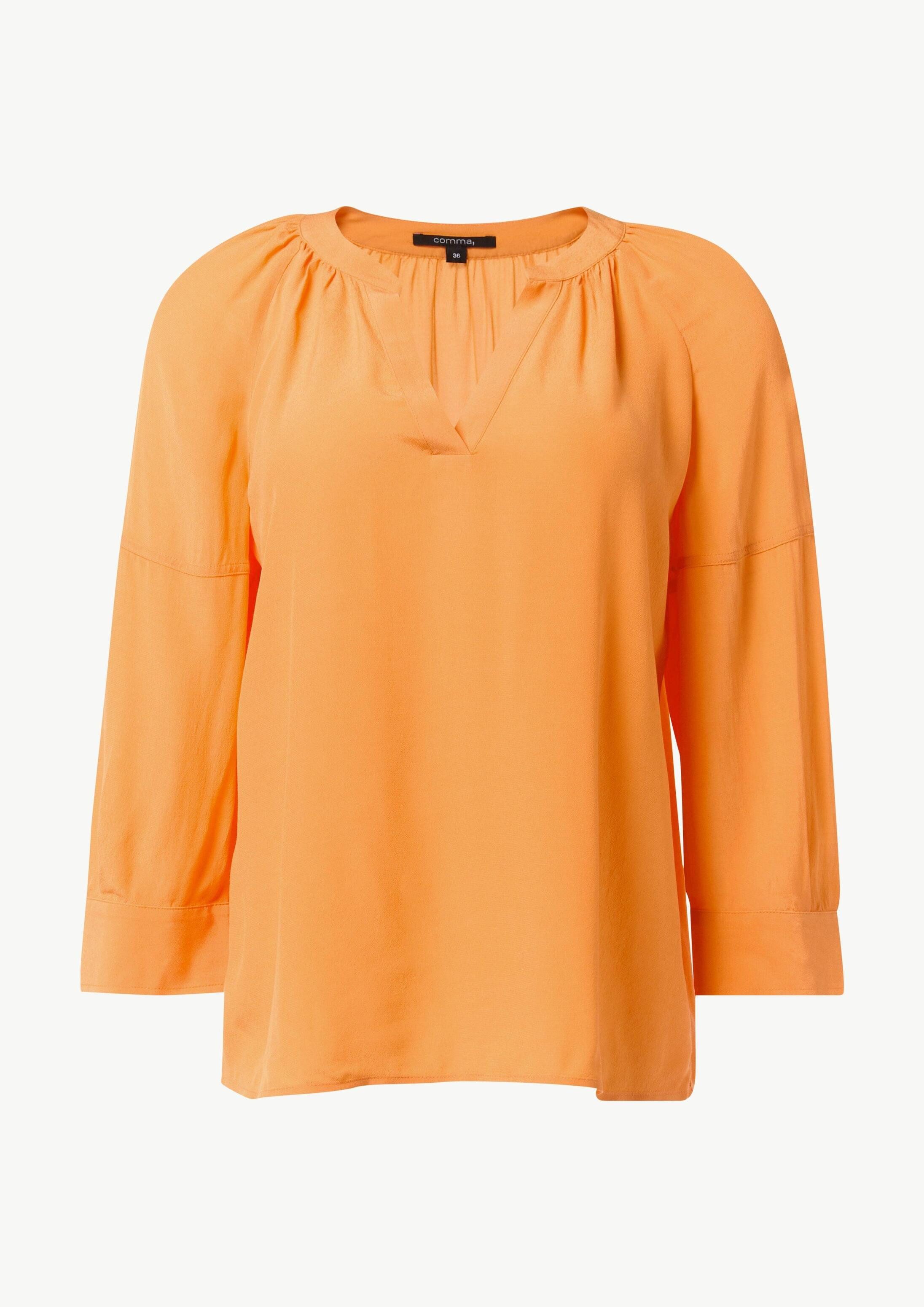 comma Kurzarmbluse Bluse Bluse aus Crêpe