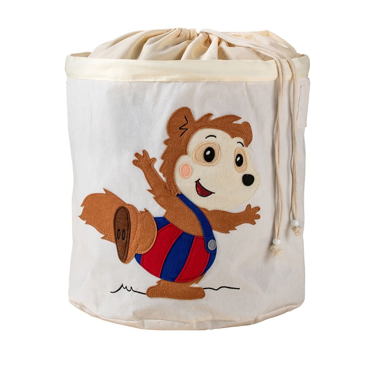 Lifeney Aufbewahrungsbox Wäschekorb für Kinder, zusammenfaltbar, ca. 43,5 x 46 cm, Mit verschließbarem Kordelzug, ideal zum Verstauen von Spielzeug