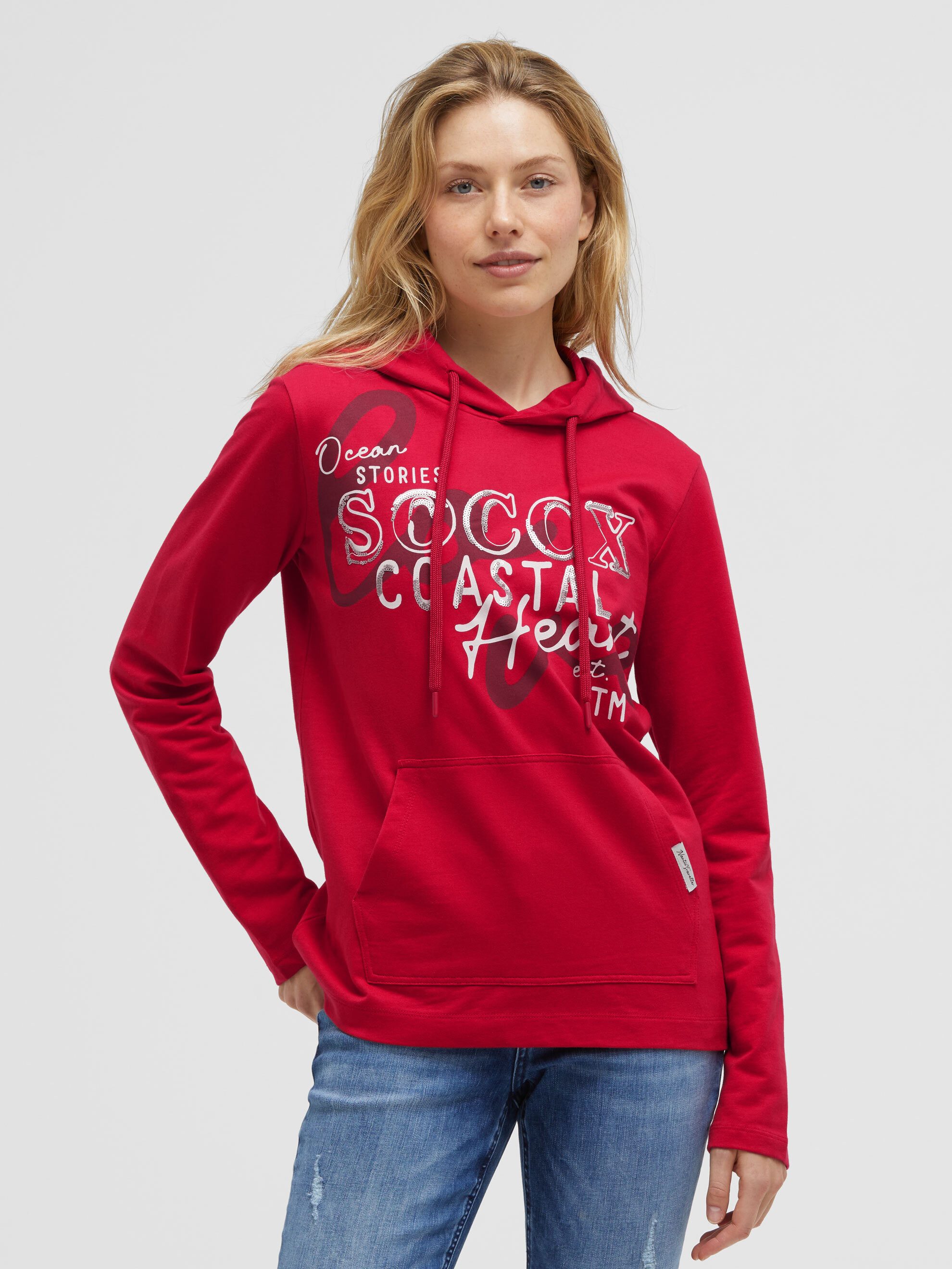 SOCCX Kapuzensweatshirt mit Pailletten-Schriftzug