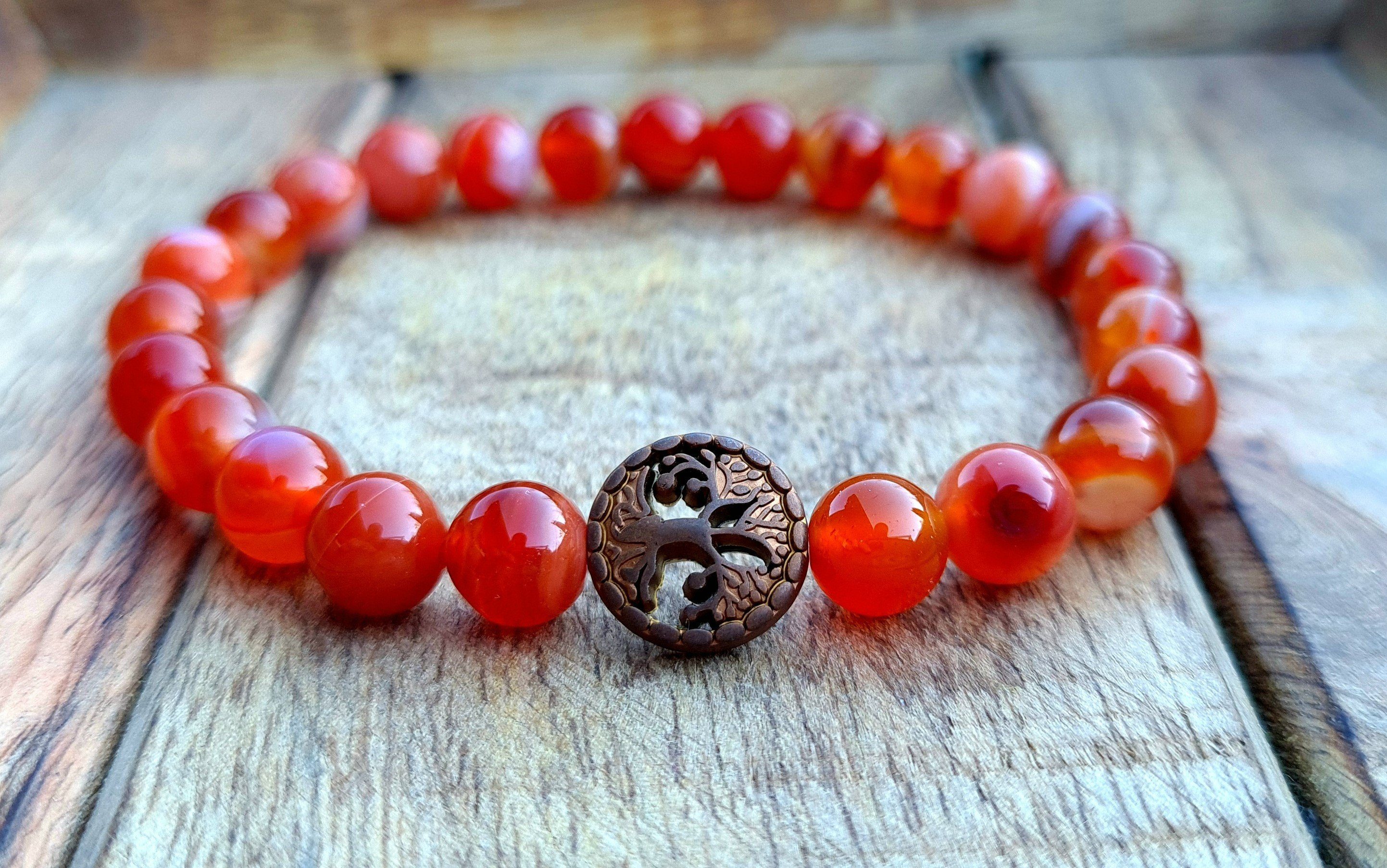 NAHLE Perlenarmband Lebensbaum Achat Naturstein Armband günstig online kaufen