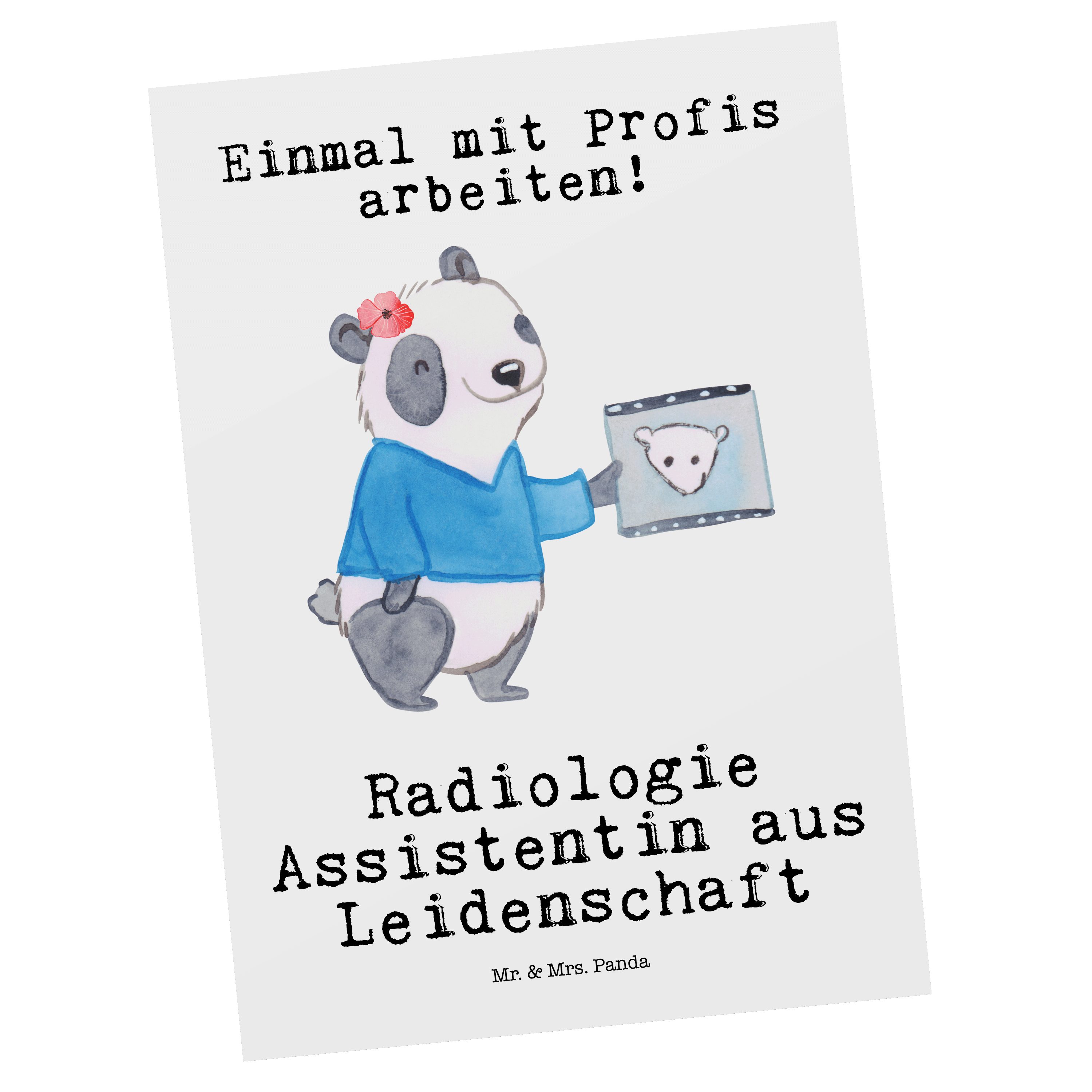 Radiologie & Panda Assistentin Postkarte Mr. - Geschenkka Geschenk, Weiß aus Leidenschaft Mrs. -