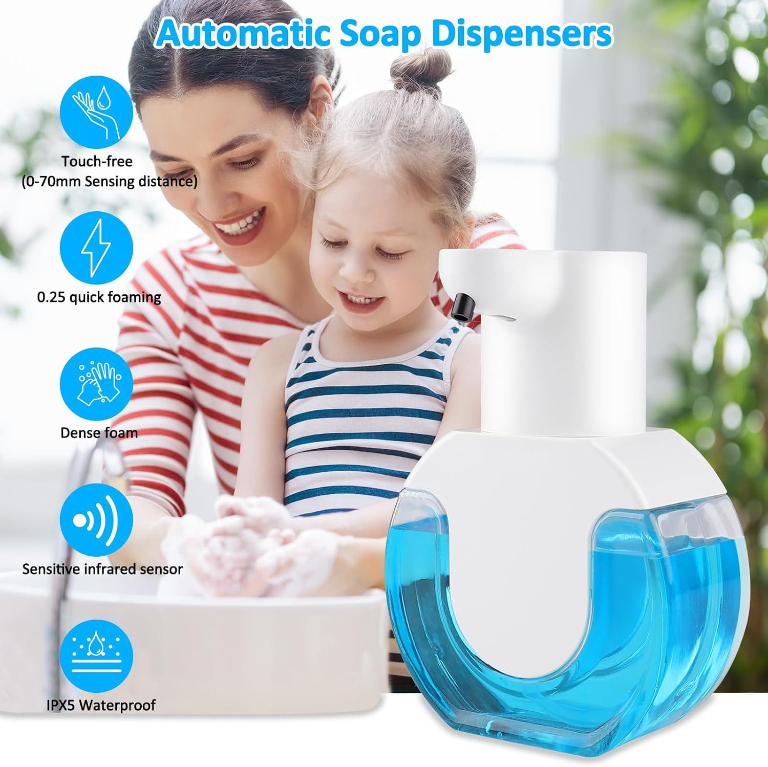 FELIXLEO Seifenspender Seifenspender Automatisch 420ml Schaumseifenspender IPX5 Wasserdicht, (1-tlg)