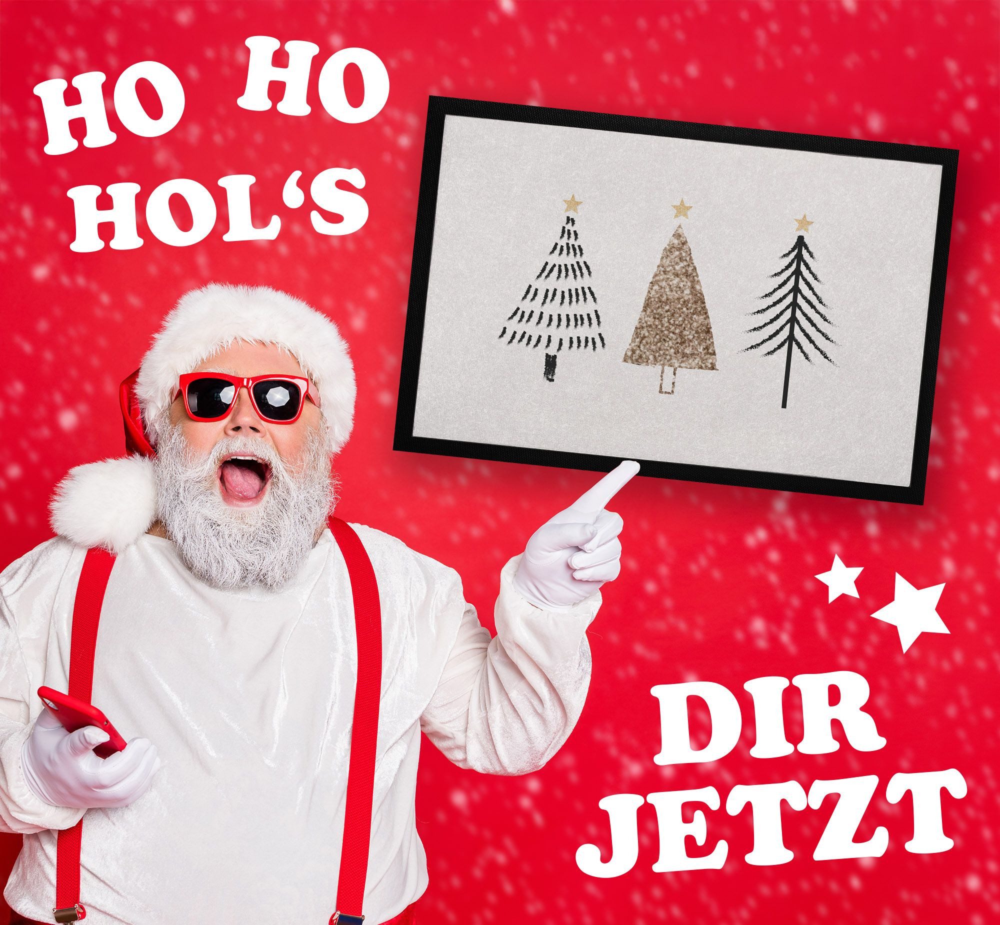 MoonWorks Fußmatte Fußmatte Winter Bäume Skandi günstig online kaufen