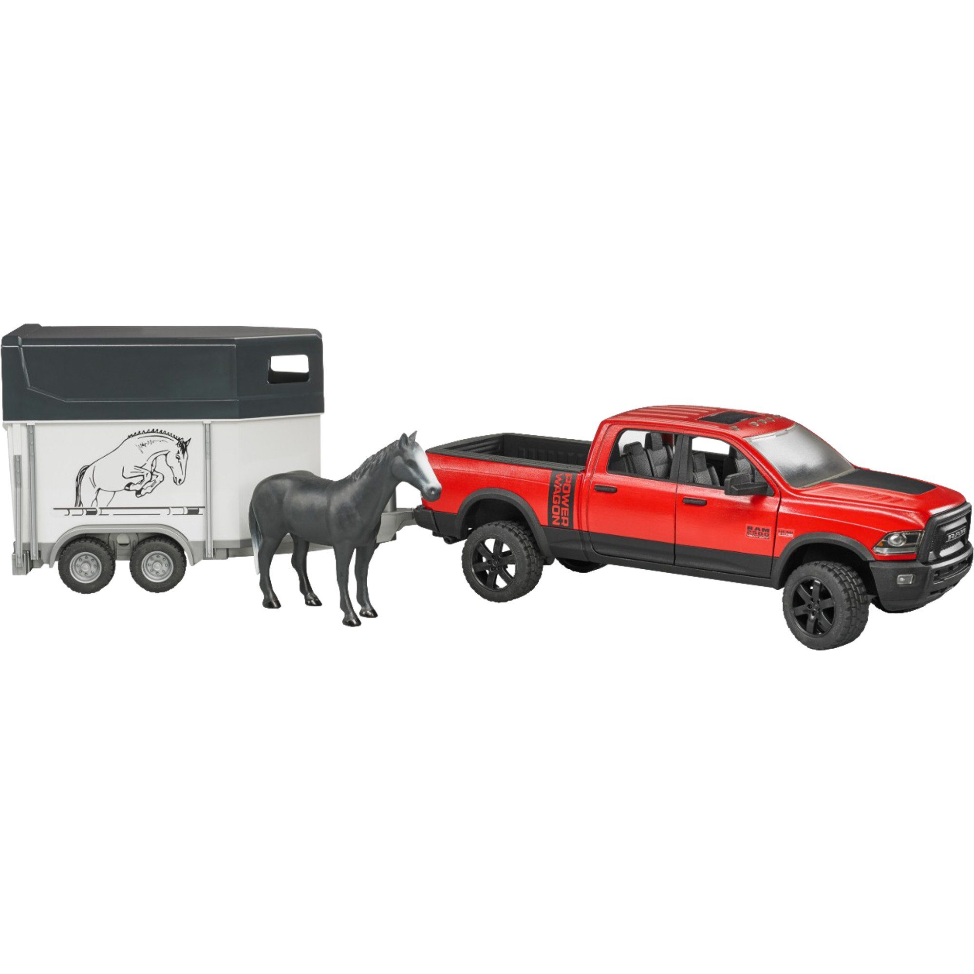 Spielzeug-Auto bruder RAM 2500 Power Wagon mit Pferdeanhänger
